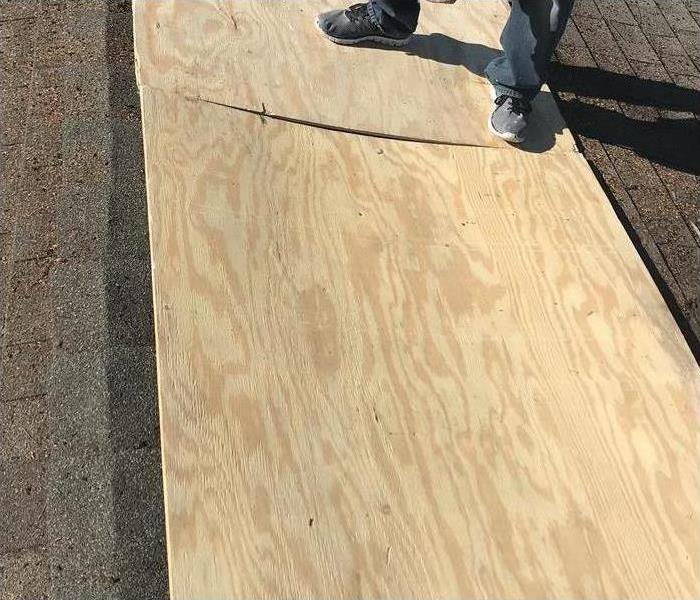 Board on roof